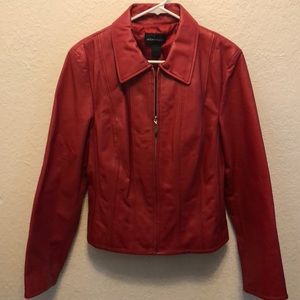 Victoria Secret Red Leather Jacket Large